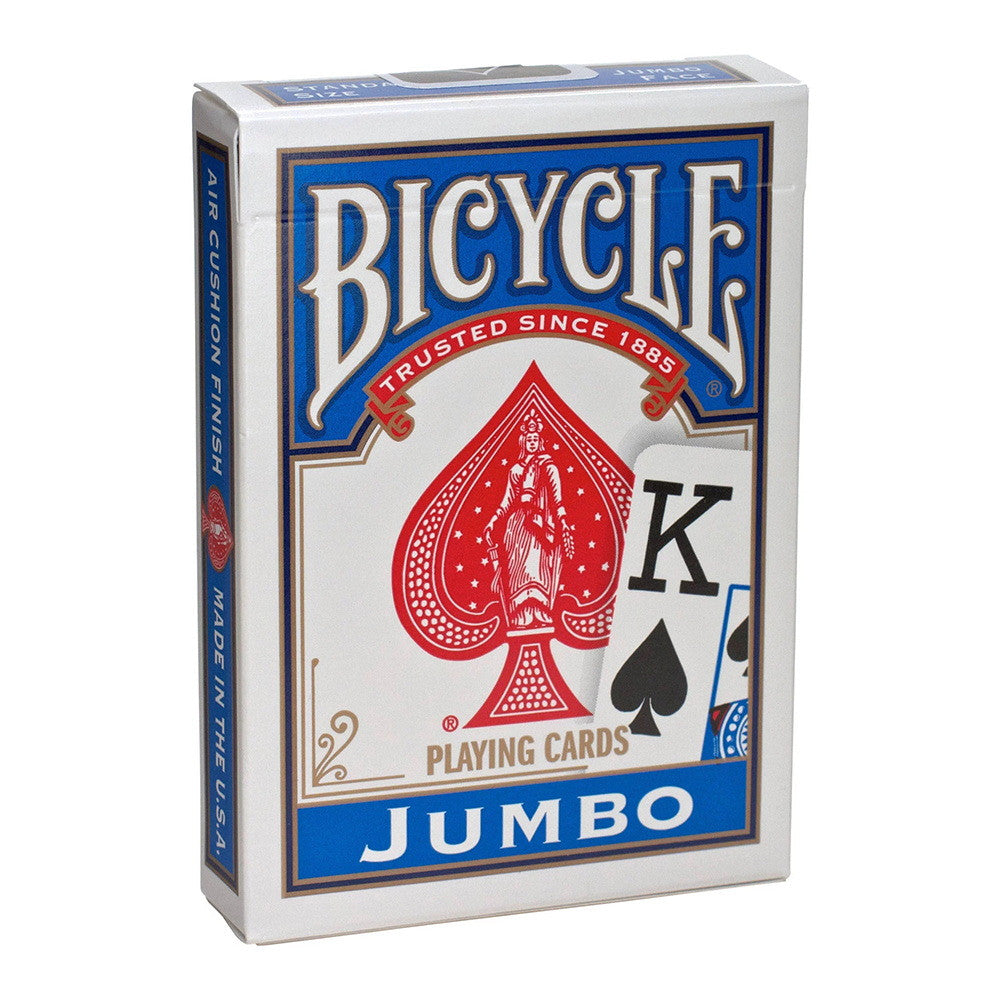 Bicycle Jumbo Poker Size Playing Cards, Red or Blue, 1 Ea
